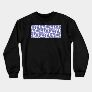 Very Peri Purple and White Flower Silhouettes Pattern Crewneck Sweatshirt